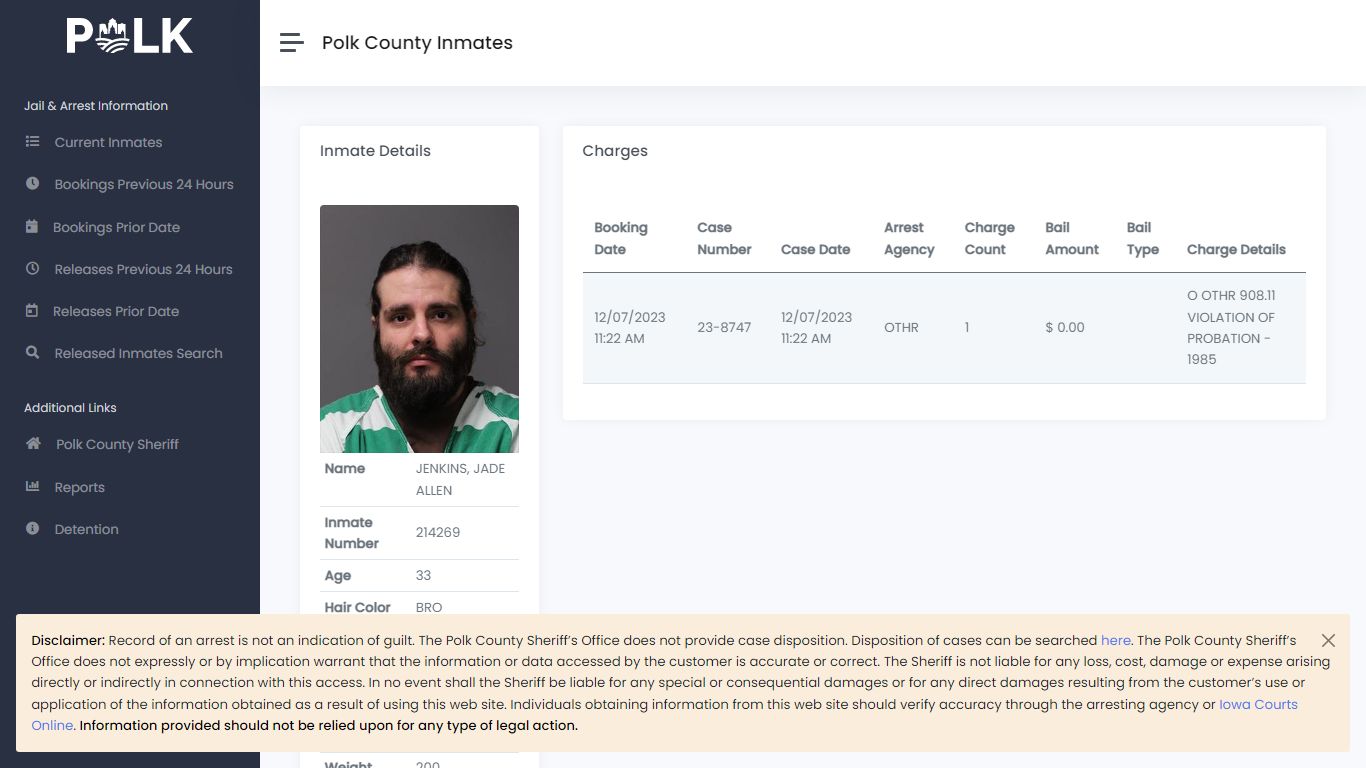 Inmate Details - Polk Inmates