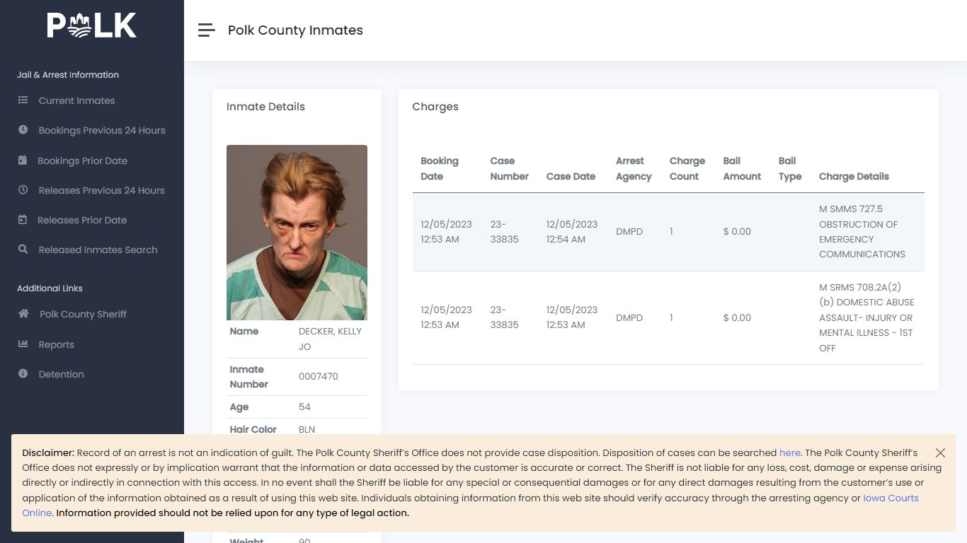 Inmate Details - Polk Inmates